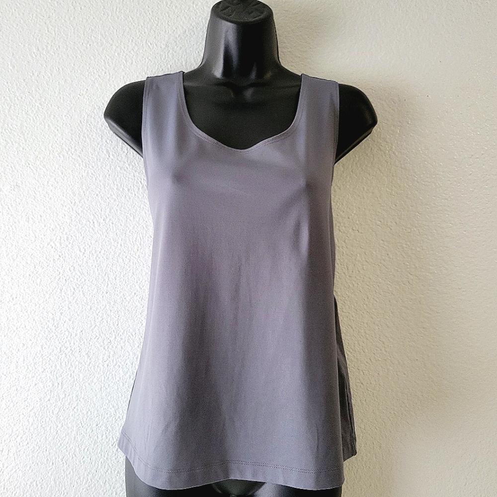 Chicos Womens Size 2 Sleeveless Shirt Tank Top Gray